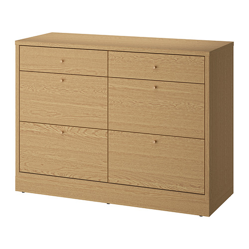 TONSTAD - chest of 6 drawers, oak veneer, 120x47x90 cm | IKEA Taiwan Online - PE922606_S4