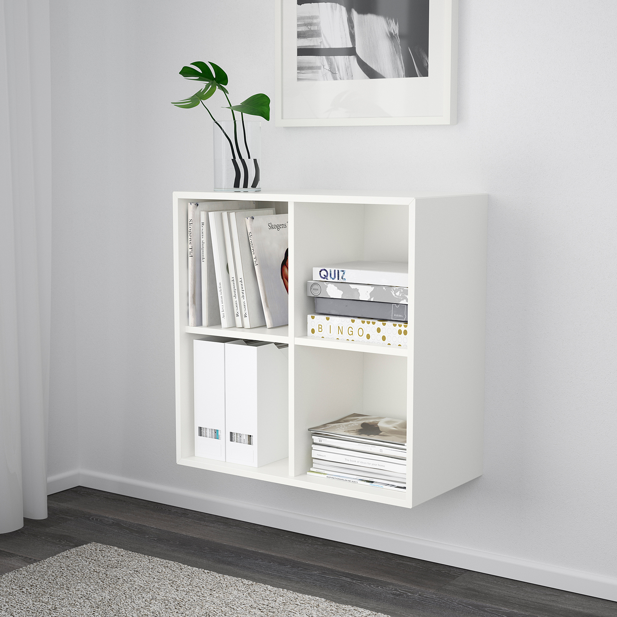 EKET wall-mounted shelving unit w 4 comp