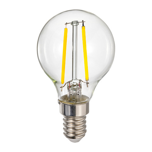 LUNNOM - LED bulb E14 260 lumen, dimmable/globe clear glass, 45 mm | IKEA Taiwan Online - PE989097_S4