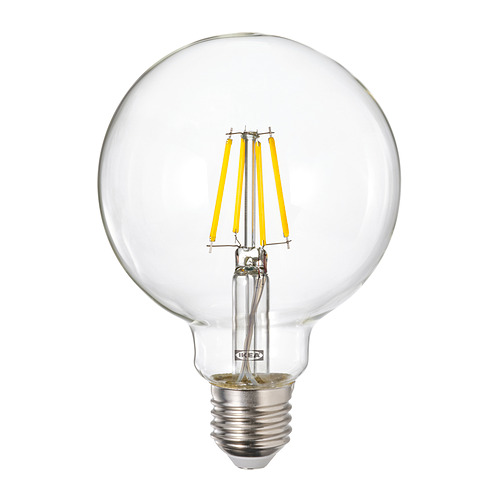 LUNNOM - LED bulb E27 470 lumen, dimmable/globe clear glass, 95 mm | IKEA Taiwan Online - PE989099_S4