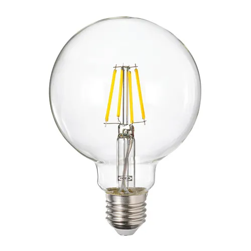 LUNNOM - LED燈泡 E27 470流明，可調光/球形 透明玻璃，95 公厘 | IKEA 線上購物 - PE989099_S4