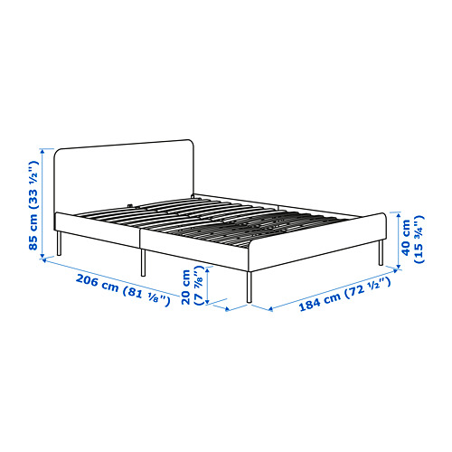 SLATTUM 軟墊式床框