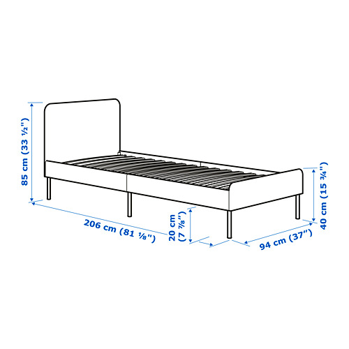 SLATTUM - upholstered bed frame, Bomstad black | IKEA Taiwan Online - PE744569_S4