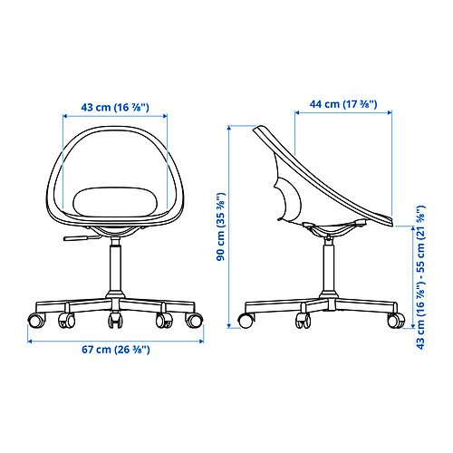 ELDBERGET/MALSKÄR - swivel chair, black | IKEA Taiwan Online - PE843433_S4
