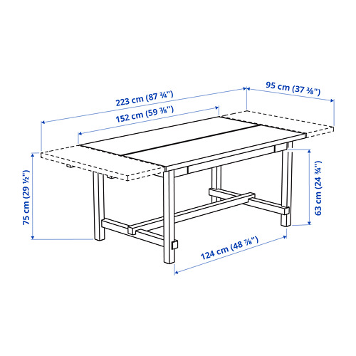 NORDVIKEN/NORRMANSÖ table and 4 chairs