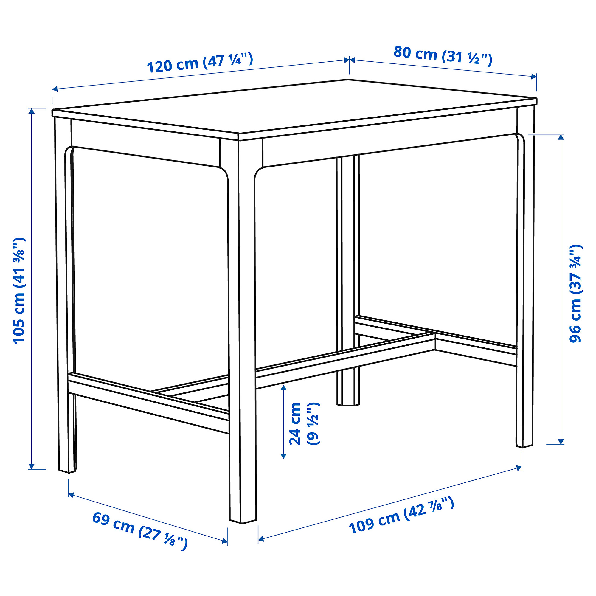 EKEDALEN/EKEDALEN bar table and 4 bar stools