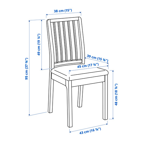 EKEDALEN/EKEDALEN table and 6 chairs