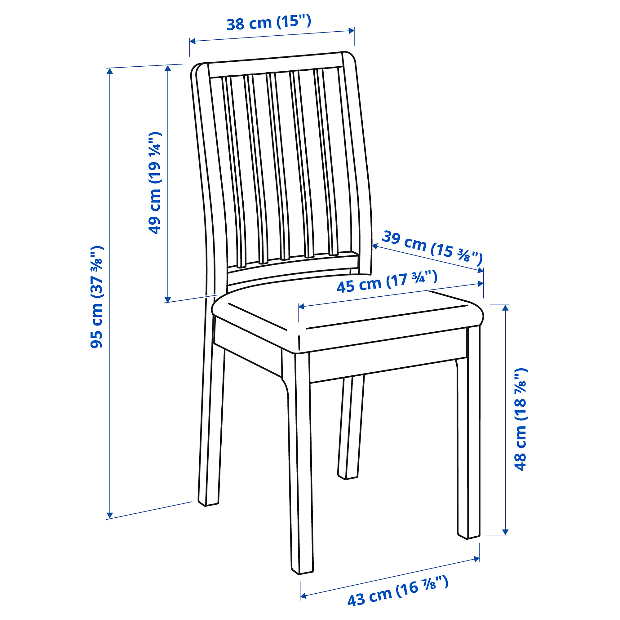 EKEDALEN/EKEDALEN table with 2 chairs and bench