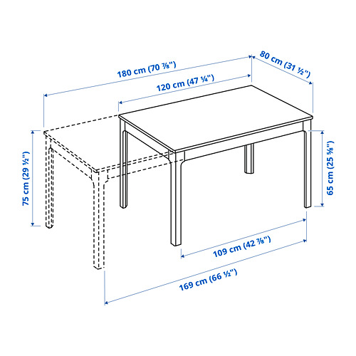 EKEDALEN extendable table