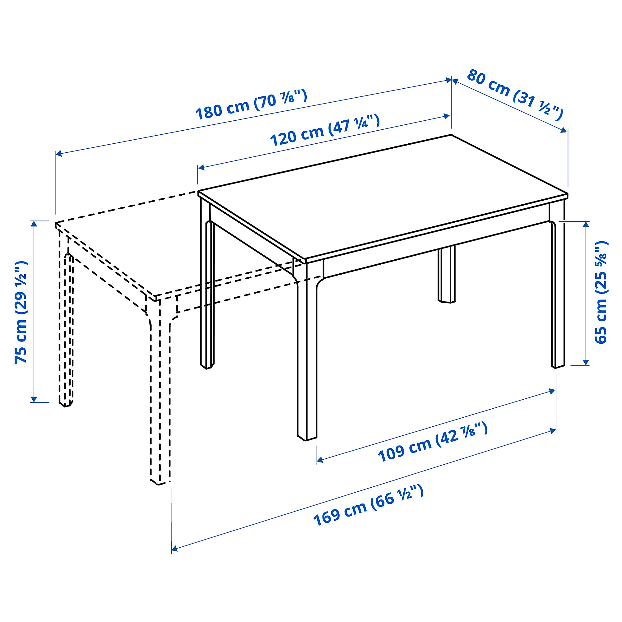 EKEDALEN/EKEDALEN table and 6 chairs