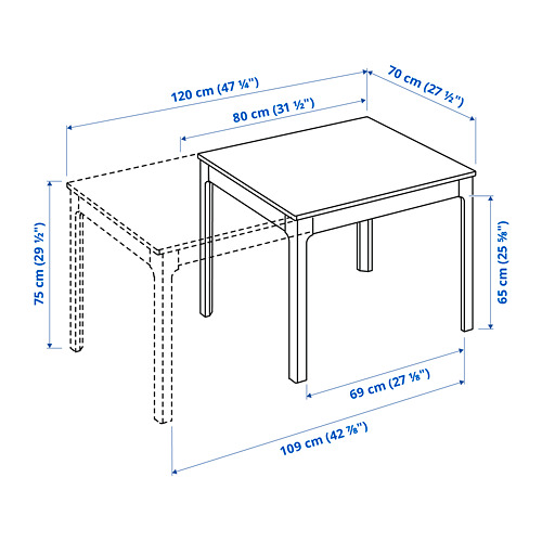 EKEDALEN extendable table