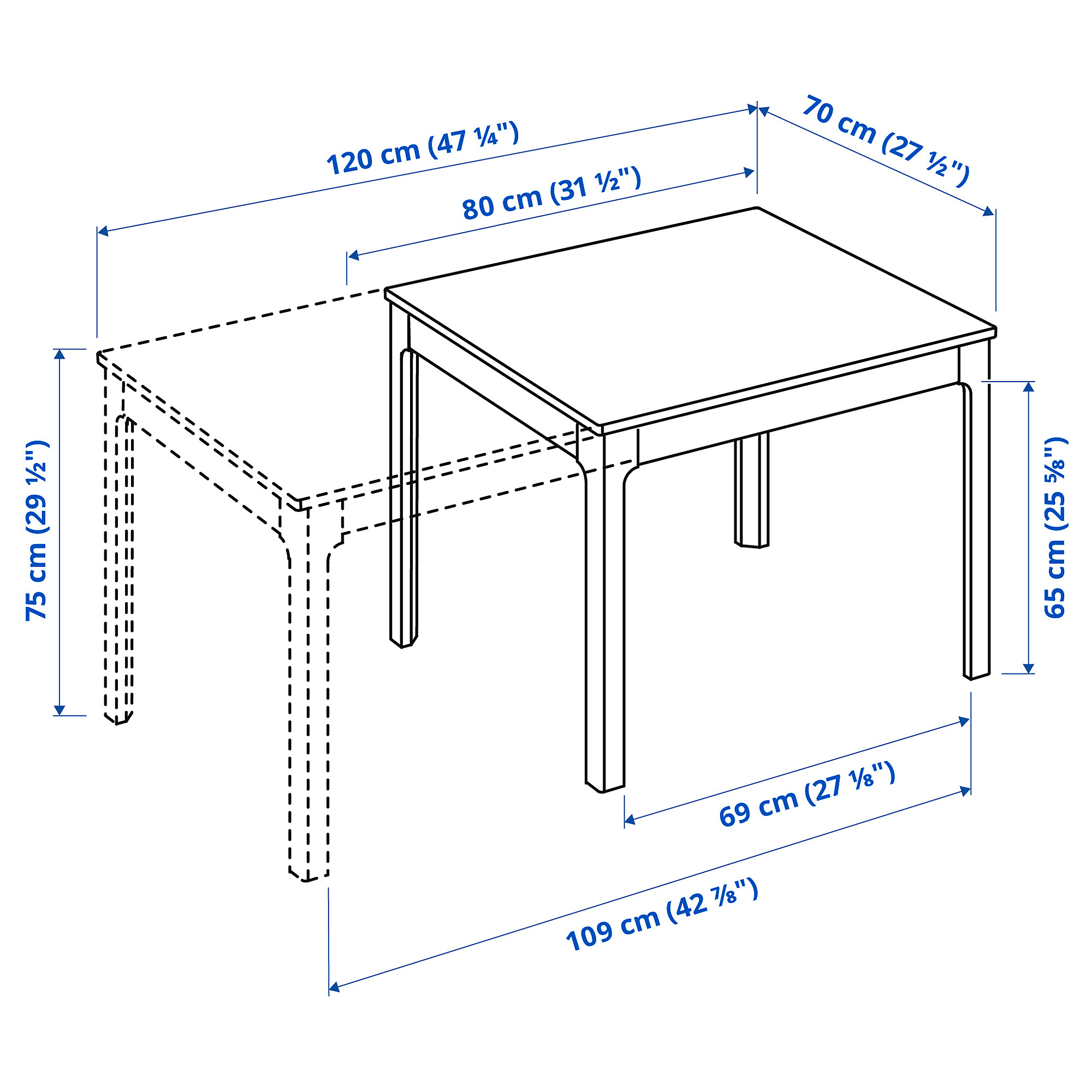 EKEDALEN/ODGER table and 2 chairs