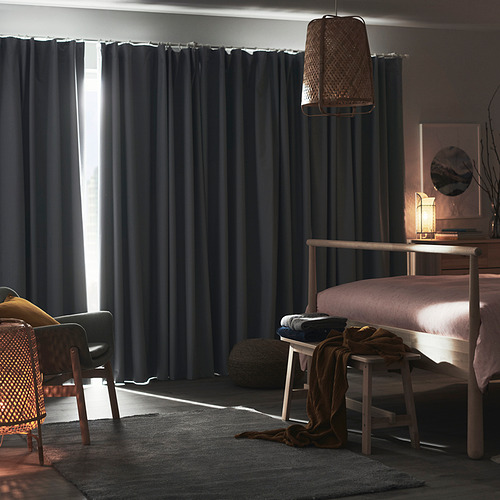 BENGTA - 遮光窗簾 1件裝, 淺灰色 | IKEA 線上購物 - PE843509_S4