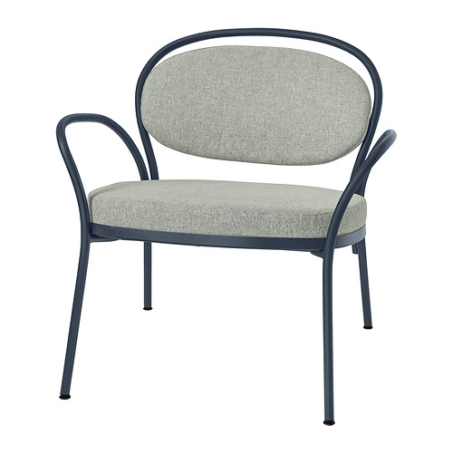 ISMANTORP - armchair, metal black-blue/Tibbleby beige-grey | IKEA Taiwan Online - PE989259_S4