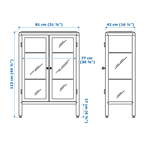 FABRIK R glass door cabinet black blue 81x113 cm IKEA Taiwan