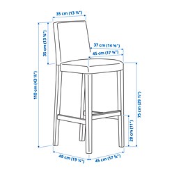 BERGMUND - 吧台椅附靠背框架, 白色 | IKEA 線上購物 - PE774143_S3