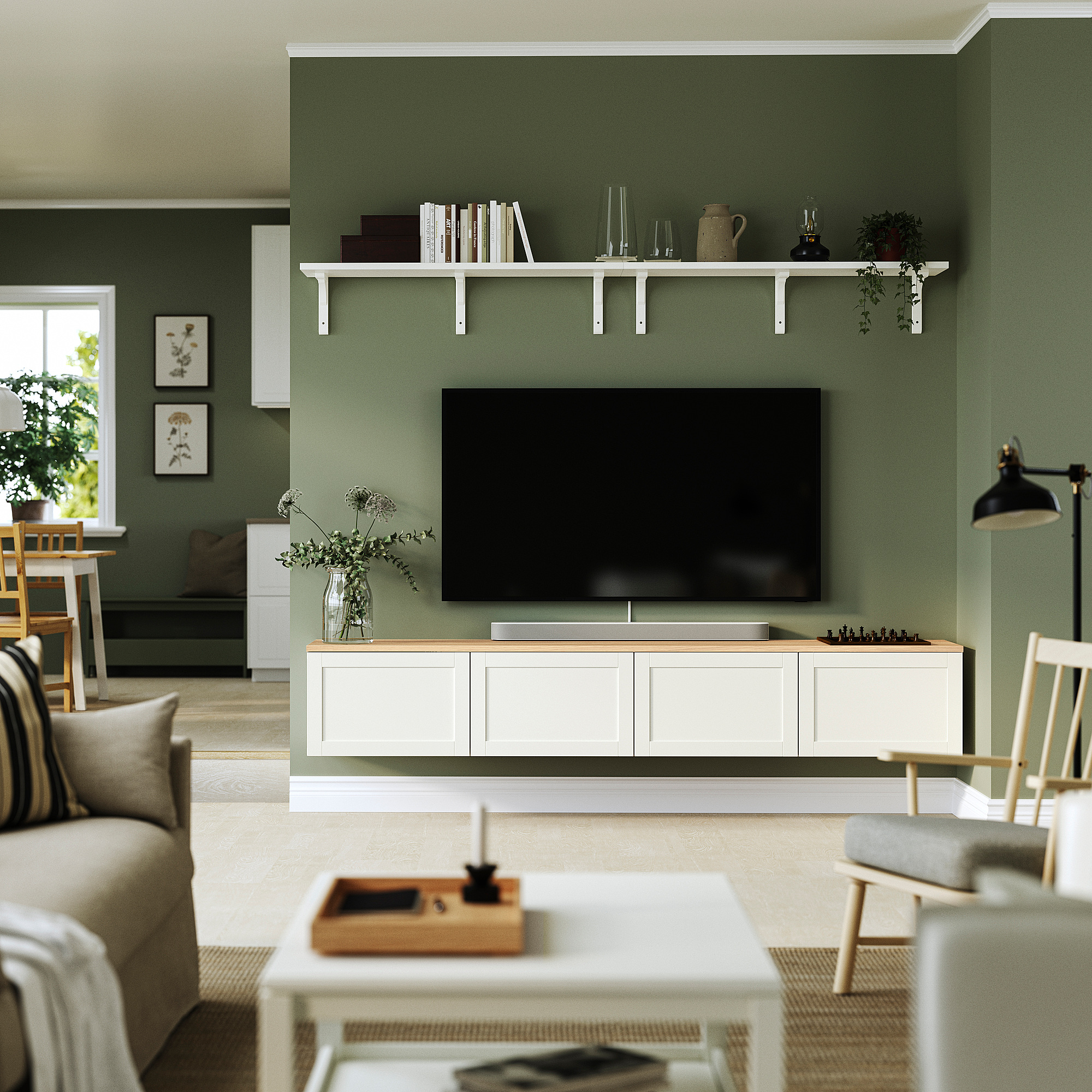 BESTÅ TV bench with doors