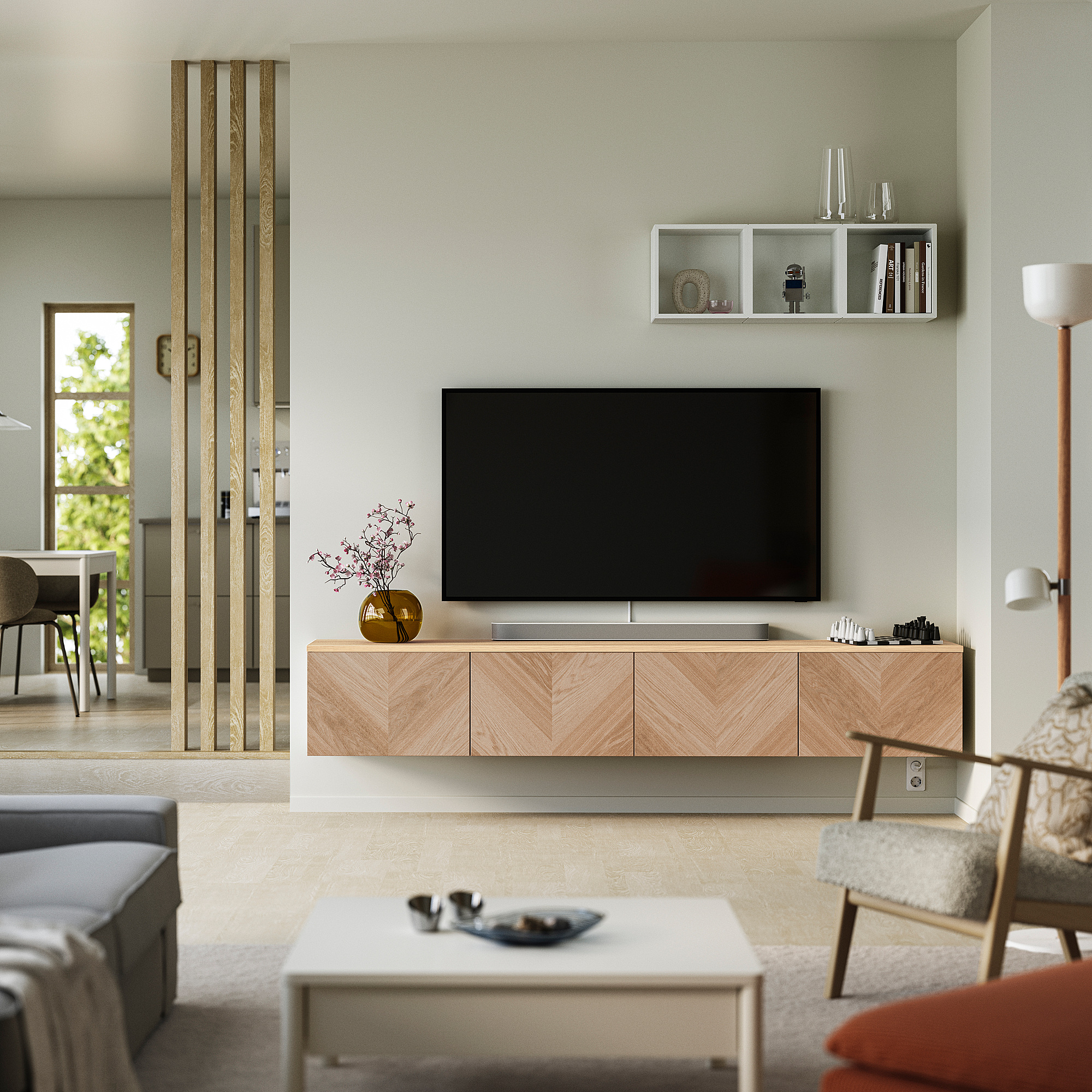 BESTÅ TV bench with doors