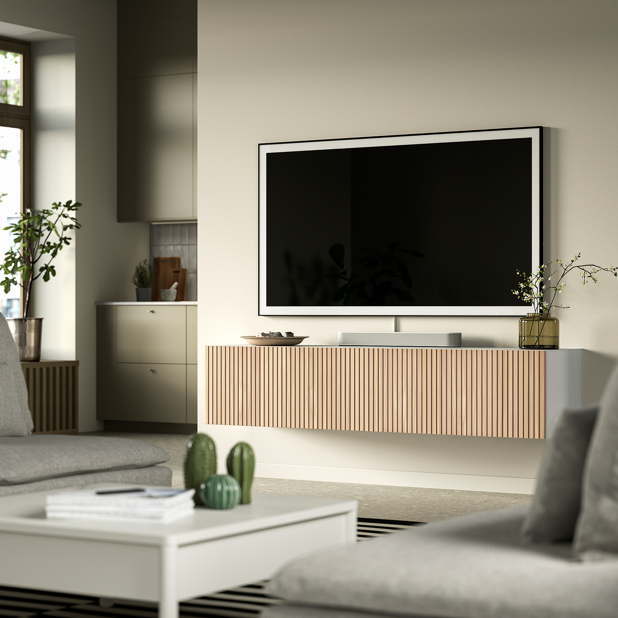 BESTÅ TV bench with doors