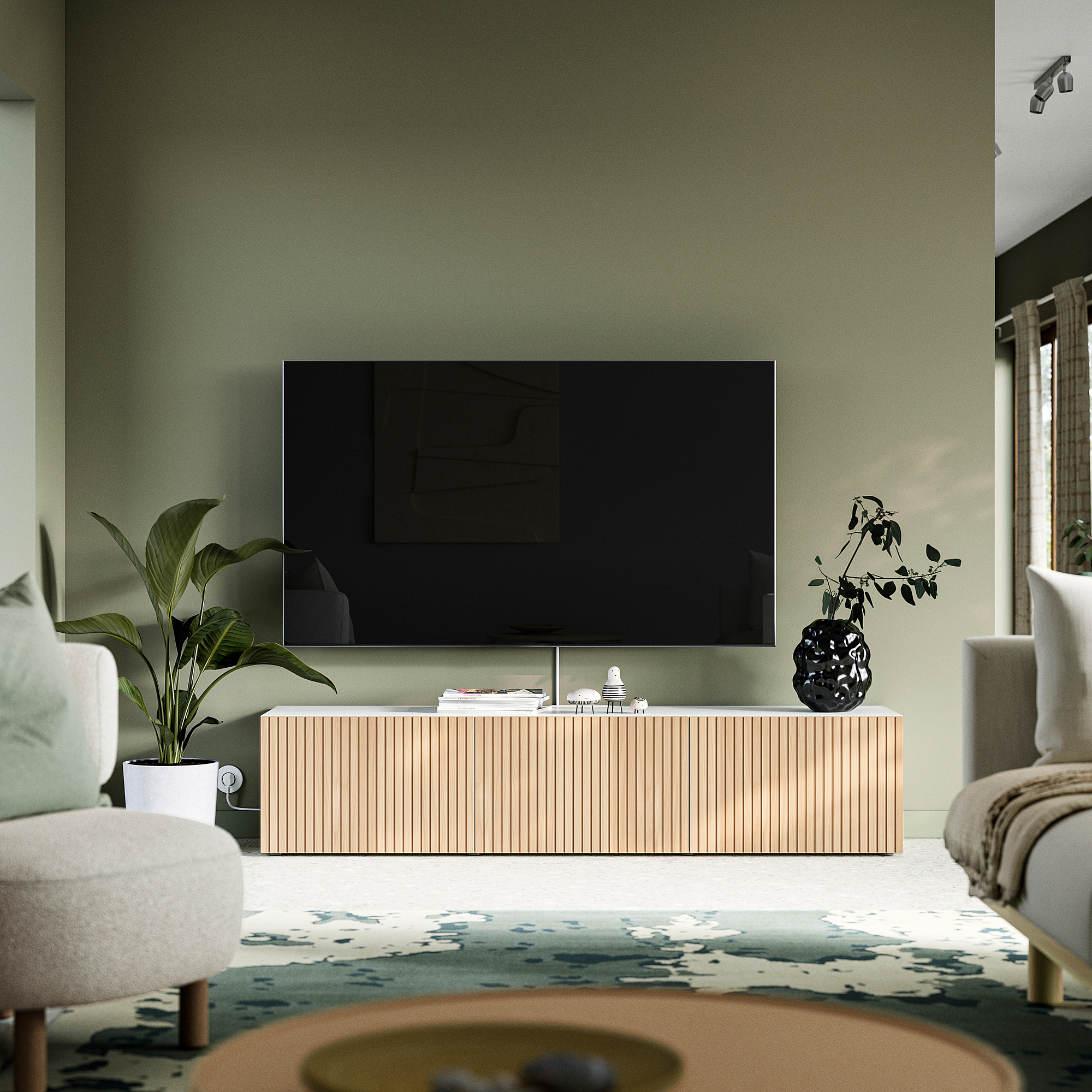 BESTÅ TV bench with doors