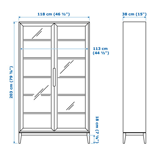 REGISSÖR - glass-door cabinet, white | IKEA Taiwan Online - PE656946_S4