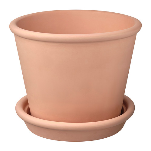 MUSKOTBLOMMA plant pot with saucer