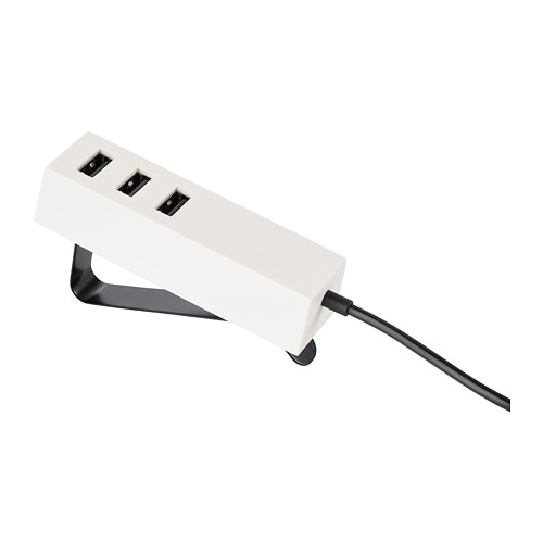 LÖRBY - USB charger with clamp, white | IKEA Taiwan Online - PE656999_S4