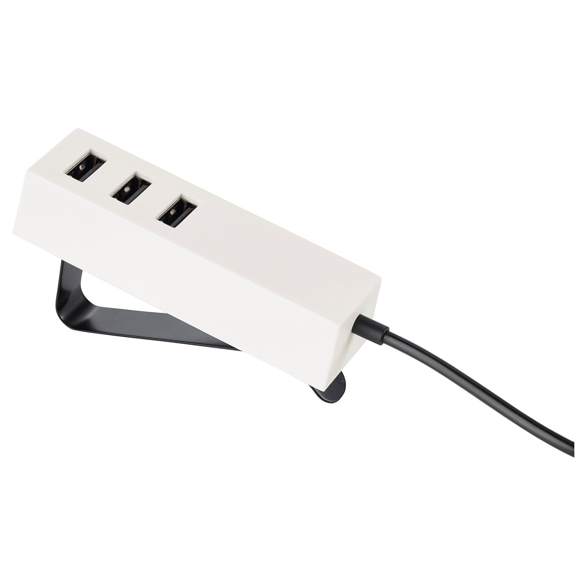 LÖRBY USB charger with clamp