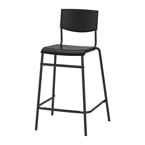 STIG - 吧台椅附靠背, 黑色/黑色 | IKEA 線上購物 - PE798867_S4