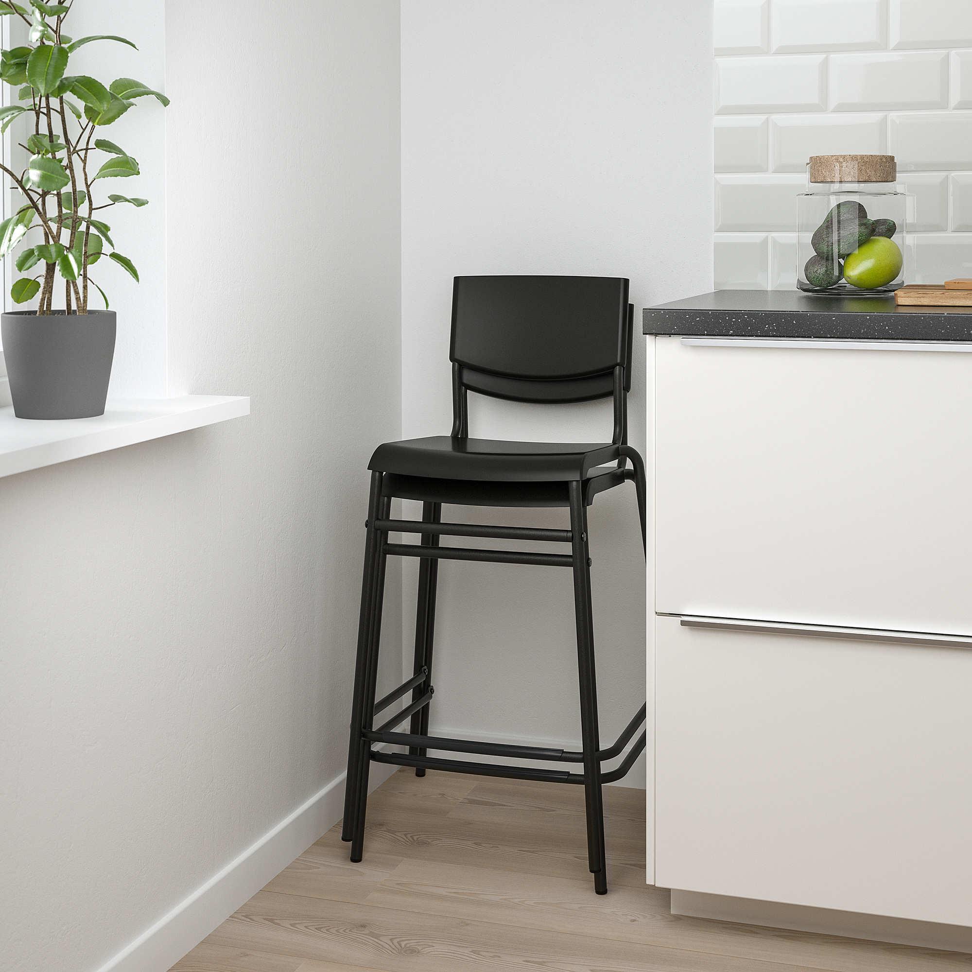 STIG bar stool with backrest