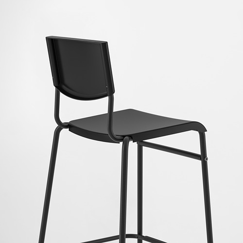 STIG - 吧台椅附靠背, 黑色/黑色 | IKEA 線上購物 - PE798870_S4