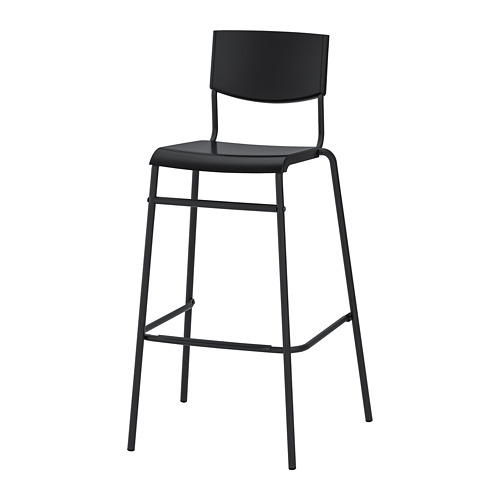 STIG - 吧台椅附靠背, 黑色/黑色 | IKEA 線上購物 - PE798873_S4
