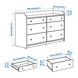 HAUGA - chest of 6 drawers, white | IKEA Taiwan Online - PE782651_S3