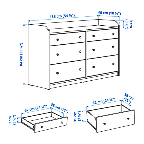 HAUGA bedroom furniture, set of 4