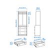 HAUGA open wardrobe with 3 drawers