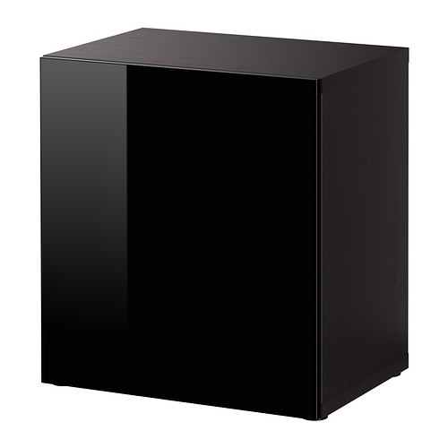 BESTÅ - 附門片層架組, 黑棕色/Selsviken 高亮面/黑色 | IKEA 線上購物 - PE386779_S4