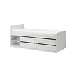 SLÄKT - bed frame with storage, white, 90x200 cm | IKEA Taiwan Online - PE704865_S2 