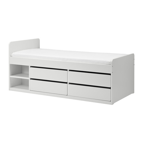 SLÄKT - 床框/底座組合附抽屜, 白色, 90x200 公分 | IKEA 線上購物 - PE704865_S4