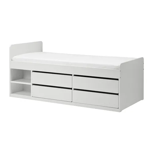 SLÄKT - 床框/底座組合附抽屜, 白色, 90x200 公分 | IKEA 線上購物 - PE704865_S4