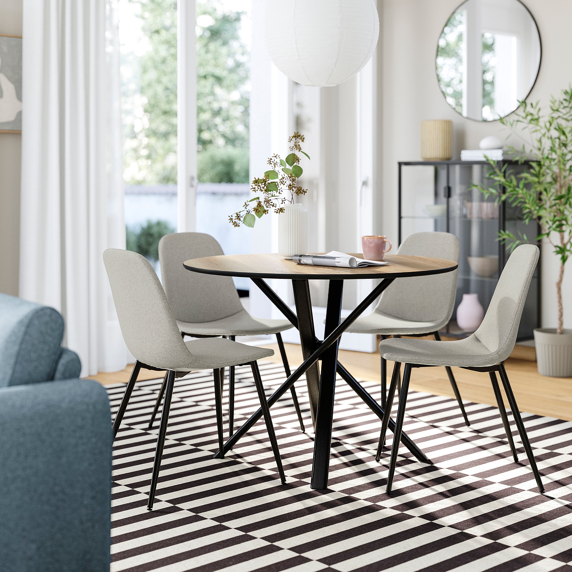 NORRMJÖLE/NORDMANSSKÄR table and 4 chairs