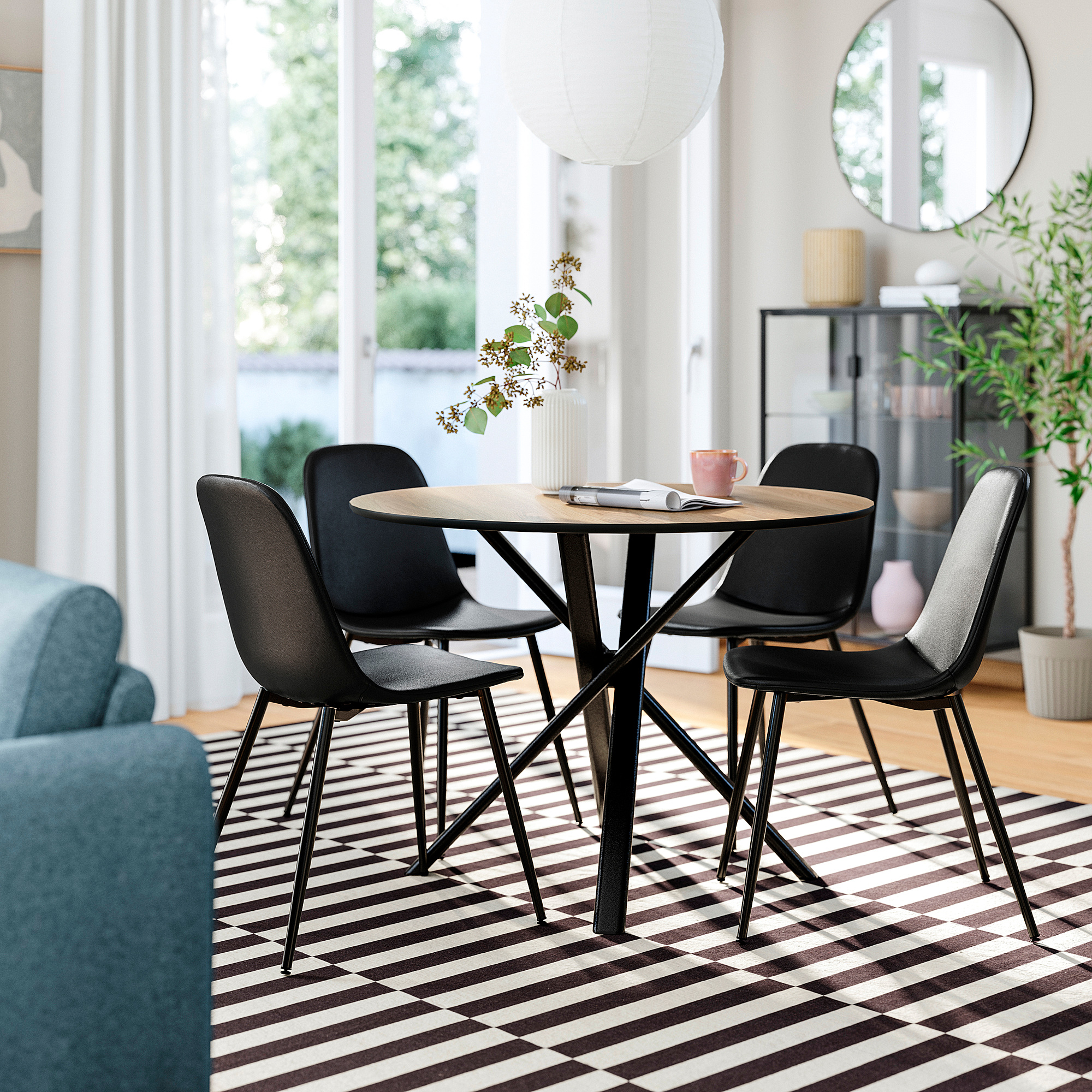 NORRMJÖLE/NORDMANSSKÄR table and 4 chairs