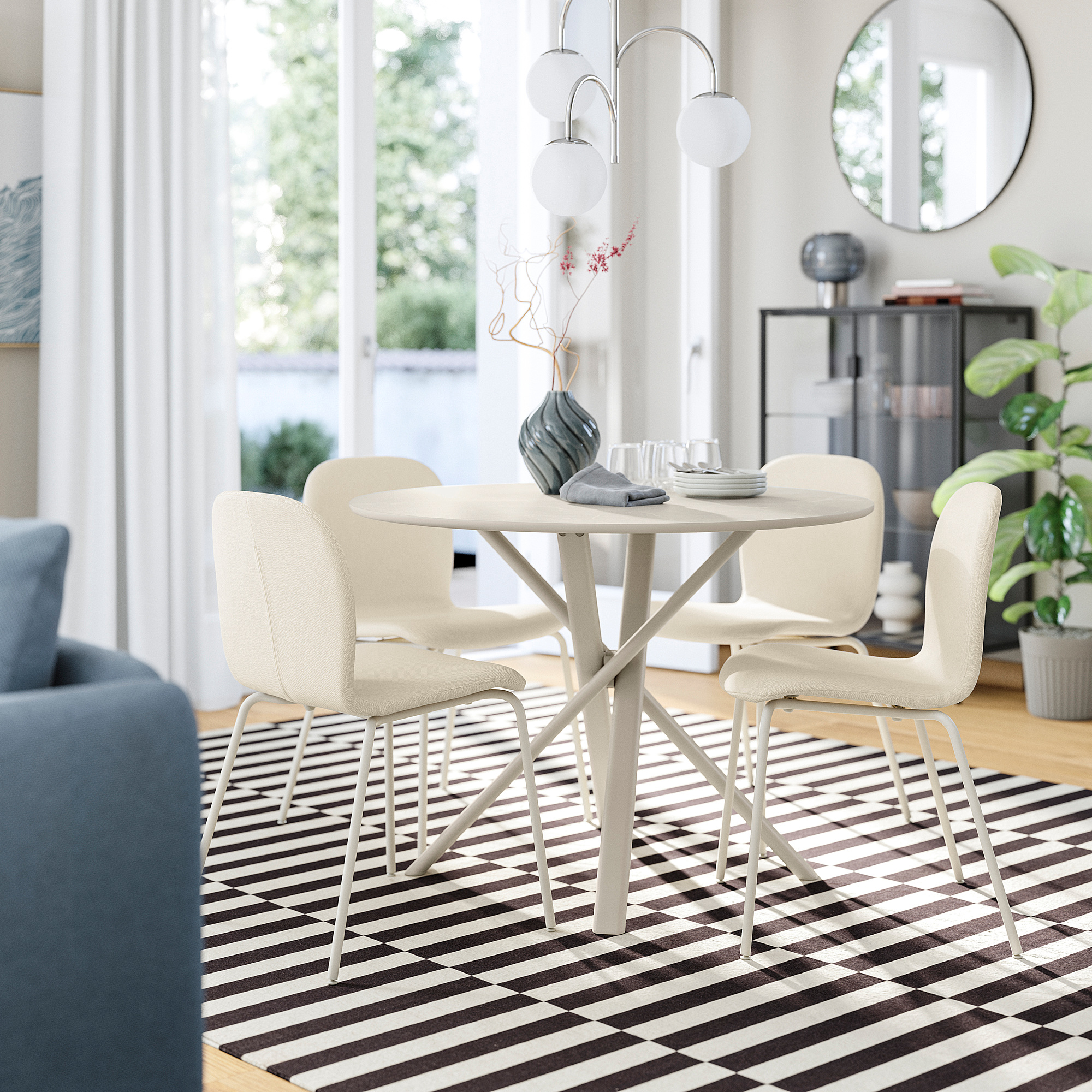 NORRMJÖLE/SKÅLSTA table and 4 chairs