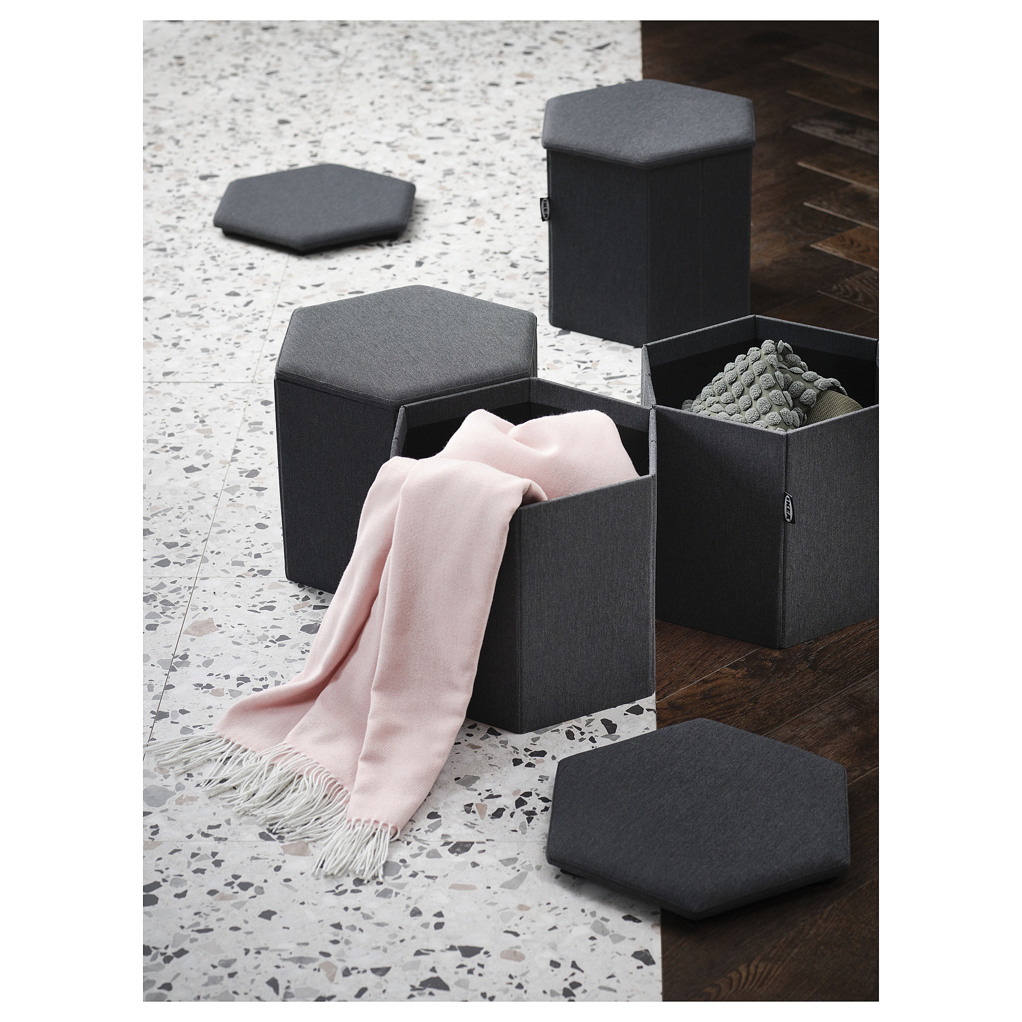 KJUGE pouffe with storage