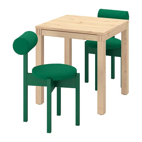IKEA PS 2026 - 一桌二椅，松木/Knäbäck 亮綠色，70x70 公分 | IKEA 線上購物 - E1021436_S4
