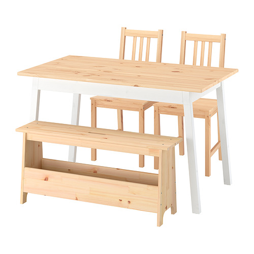 PINNTORP/PERJOHAN table with 2 chairs and bench