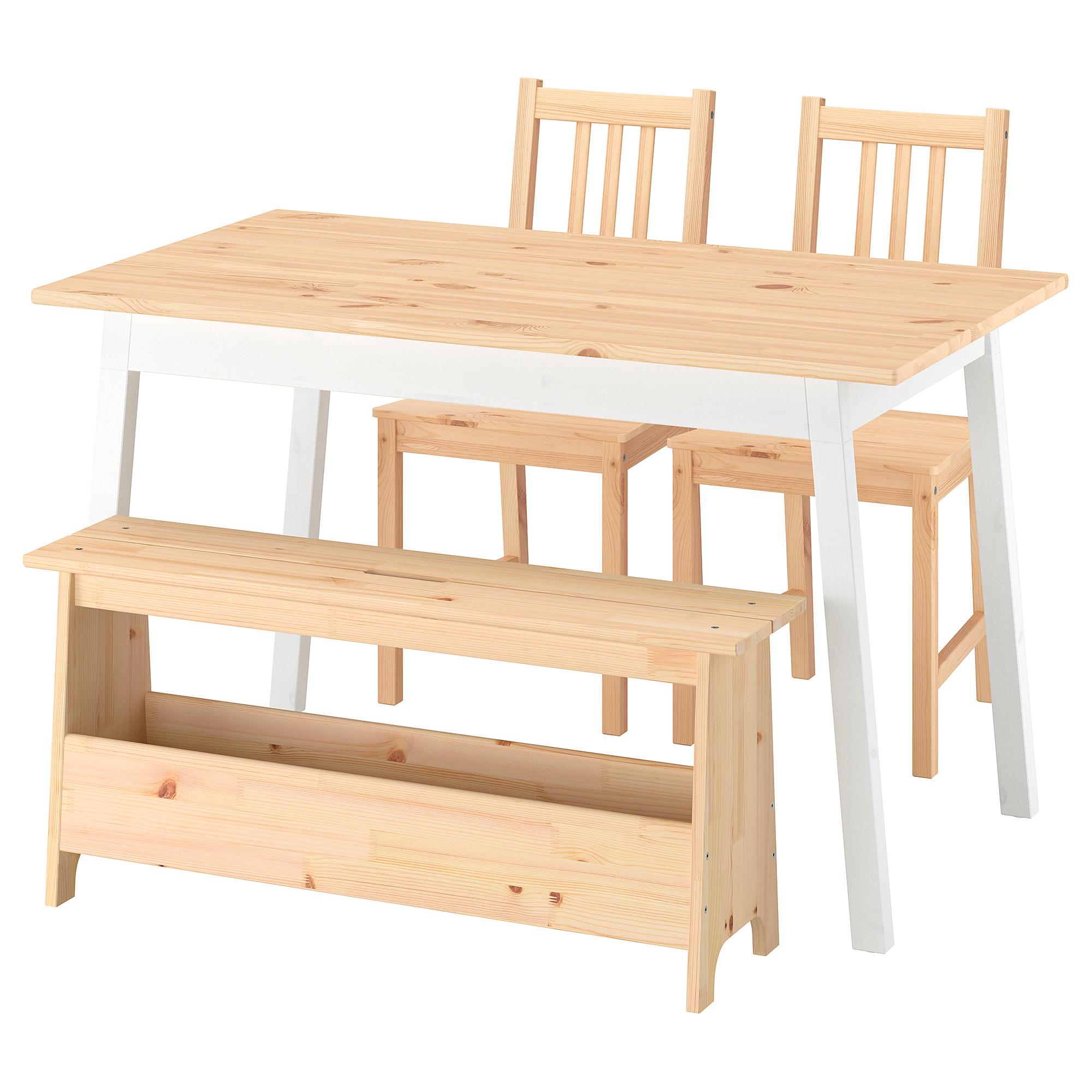 PINNTORP/PERJOHAN table with 2 chairs and bench