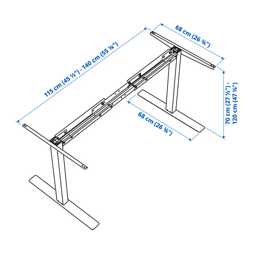 SKARSTA - 升降式桌面底框, 白色 | IKEA 線上購物 - PE799282_S4