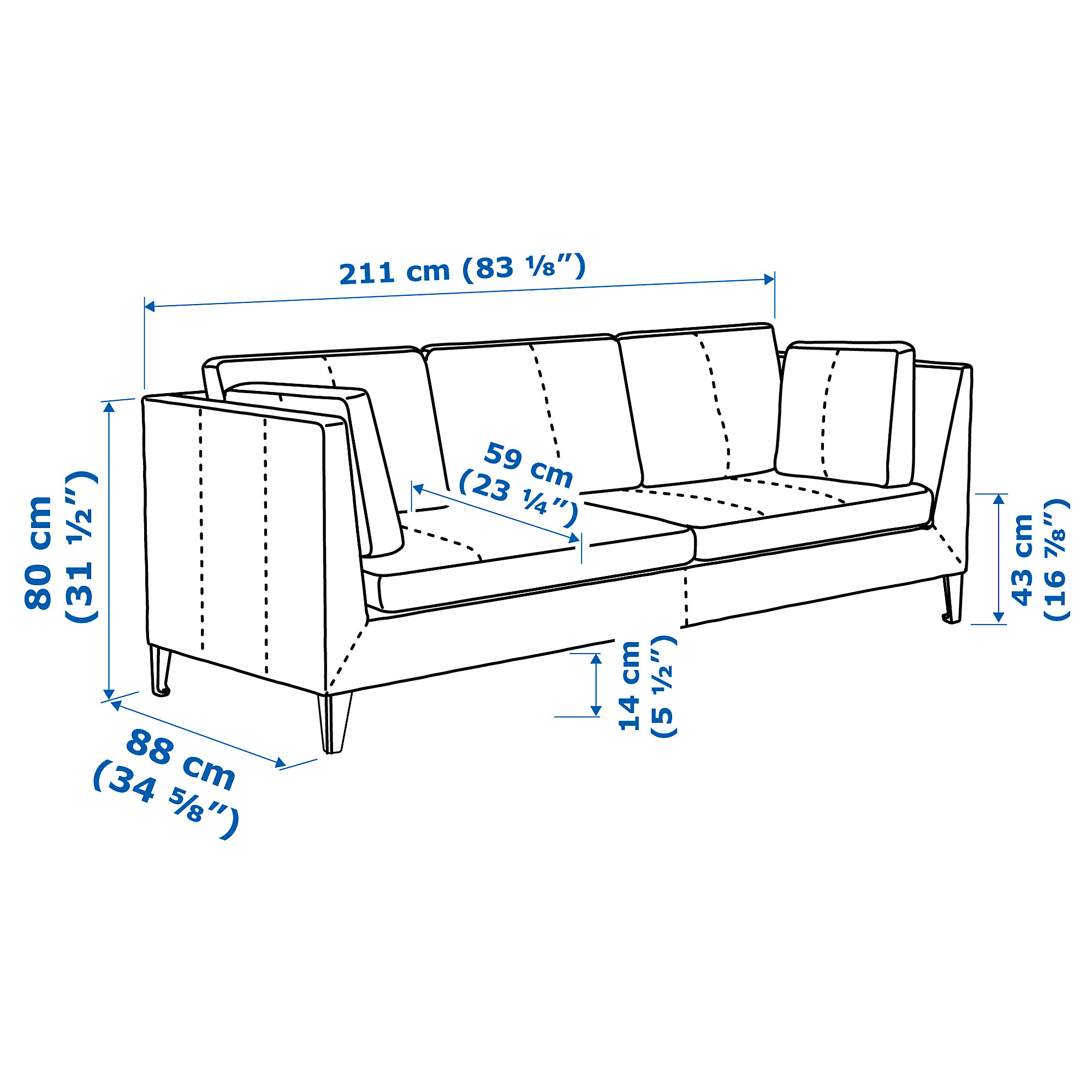 STOCKHOLM three-seat sofa