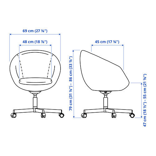 SKRUVSTA - swivel chair, Ysane white | IKEA Taiwan Online - PE799397_S4