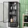 MOSSJÖN wall cabinet w shelves/glass door